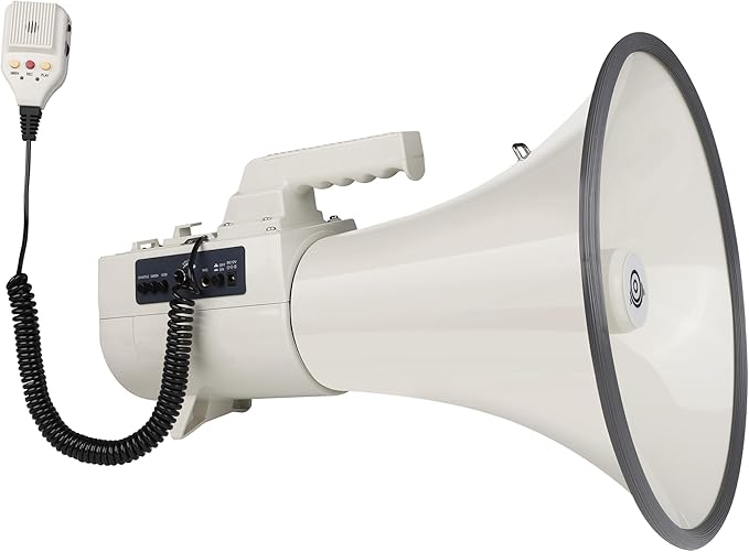 My Mealivos75W 2000 Professional Yard Sound Range Heavy PA Bullhorn Megaphone Speaker, Adjustable Volume, Loud Hand Held Megaphone, Outdoor Activities, Coaching, Football, Baseball, Hockey…
