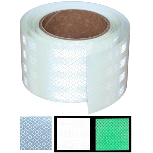 Glow in Dark Reflective Tape 3 inch Wide, Outdoor Waterproof High Visibility Safety Warning Reflector Sticker Strips (11 feet)