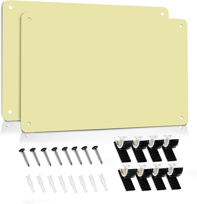 2Pack Magnetic Board 17.5" x 11.4" Magnet Bulletin Board is Suitable for displaying Notes, Photos,Magnetic Letters,Suitable for Walls, refrigerators, cabinets, etc（Yellow）