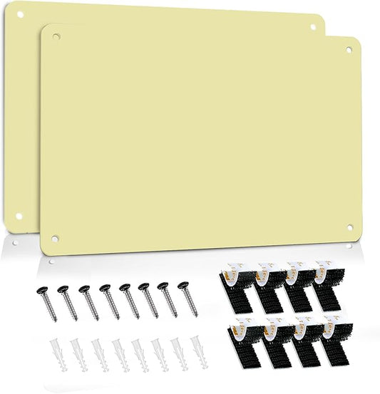 2Pack Magnetic Board 17.5" x 11.4" Magnet Bulletin Board is Suitable for displaying Notes, Photos,Magnetic Letters,Suitable for Walls, refrigerators, cabinets, etc（Yellow）