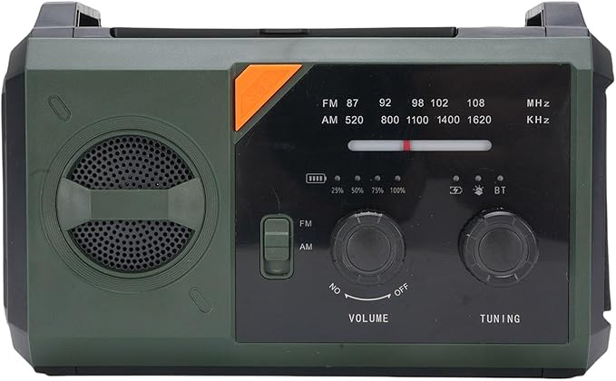 Emergency Radio Portable AM FM NOAA Weather Radio with 30000mAh Power Bank Hand Crank Solar Charging SOS Alert Flashlight Compass Reading Light for Outdoor Camping Survival
