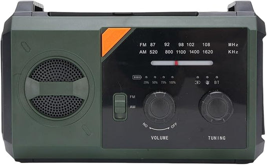 Emergency Radio Portable AM FM NOAA Weather Radio with 30000mAh Power Bank Hand Crank Solar Charging SOS Alert Flashlight Compass Reading Light for Outdoor Camping Survival