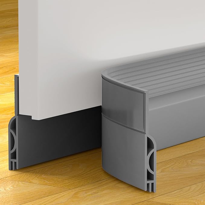Door Draft Stopper, Door Sweep for Bottom of Door, Weather Stripping Door Seal, Under Door Gap Filler, Under Door Draft Blocker Soundproof/Insulator, Door stoppers (Gray, 39‘’)