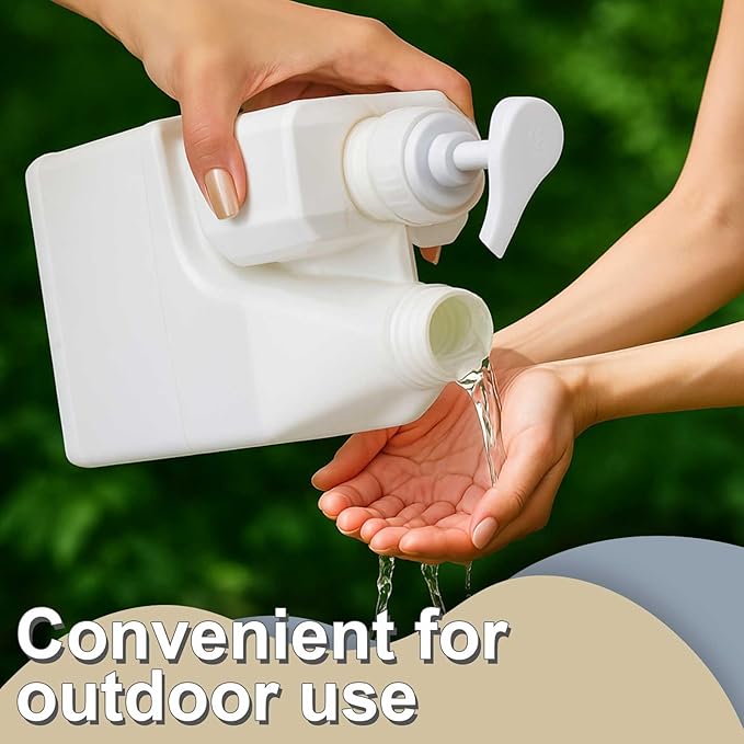 2 Pcs Portable 2 Compartment Foam Soap Handwashing Bottle 1300ml Capacity Refillable Portable Handwashing Station for Travel, Camping, Sports, Fishing, Playground, Outdoor Sink Solution