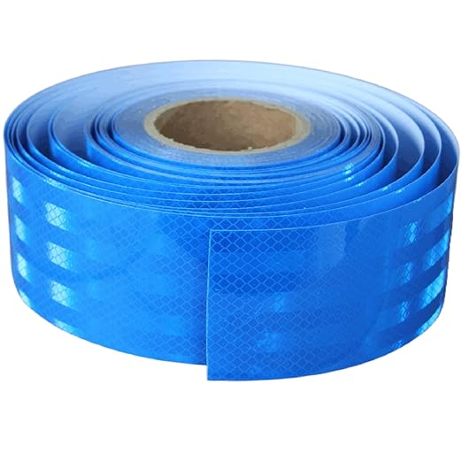 Industrial Non Fading Reflective Tape Blue 3 inch Wide, Outdoor Waterproof High Visibility Safety Adhesive Reflector Strips (166 feet)