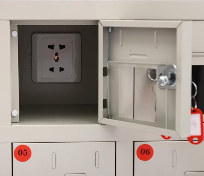 Cell Phone Locker 6 Slot Cellphone Charging Station Metal Cellphone Charging Cabinet Rechargeable Mobile Phone Cabinet for Office Classroom (6 Slot)
