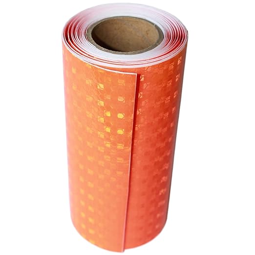 Industrial Reflective Tape Orange Outdoor Waterproof 6 inch Wide, High Visibility Safety Warning Reflector Sticker Strips (11 feet)