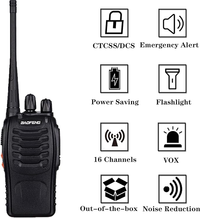 12 Pack Baofeng Bf-888S Walkie Talkies for Adults Long Range Handheld Two-Way Radios Rechargeable with Earpiece Mic,16 Channel Walky Talky with Flashlight for Team, School, Hunting, Skiing