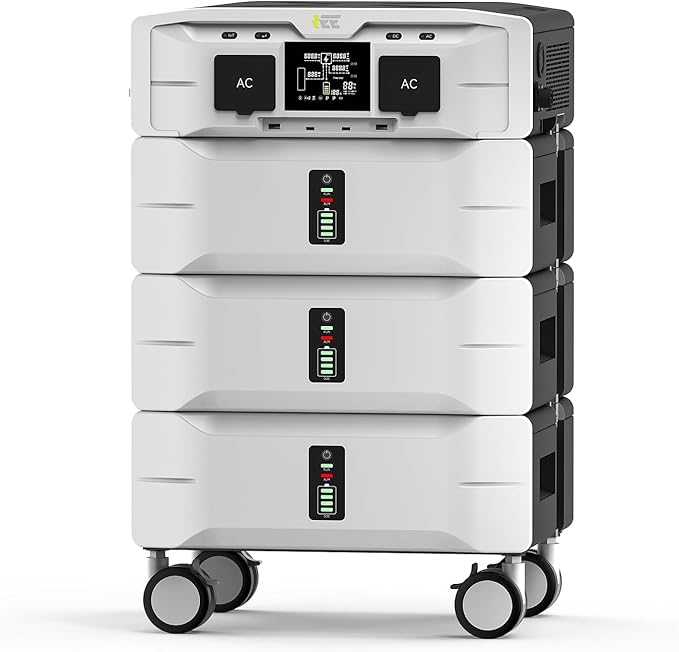 IEE 5000W/7680WH Solar Generator & Portable Power Station SP5000,120/240V Dual Voltage,7680Wh EV-Grade LFP Batteries,3500W 1.6H Fast Charge,APP Control & EPS Switch for Home Backup.