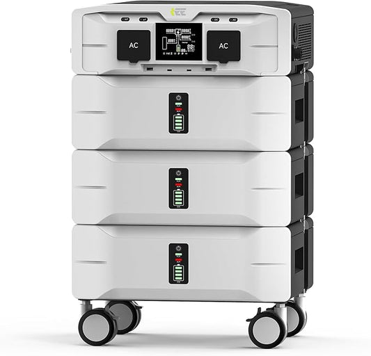 IEE 5000W/7680WH Solar Generator & Portable Power Station SP5000,120/240V Dual Voltage,7680Wh EV-Grade LFP Batteries,3500W 1.6H Fast Charge,APP Control & EPS Switch for Home Backup.