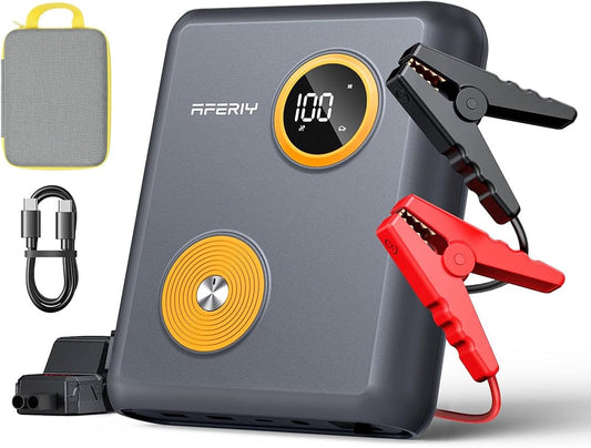 AFERIY 88Wh UltraSafe Sodium Ions Jump Starter，2000 A Car Battery Jump Starter with PD 60W Fast Charge，12V Jump Box with USB Ports, LCD Display and 3 Modes Flashlight