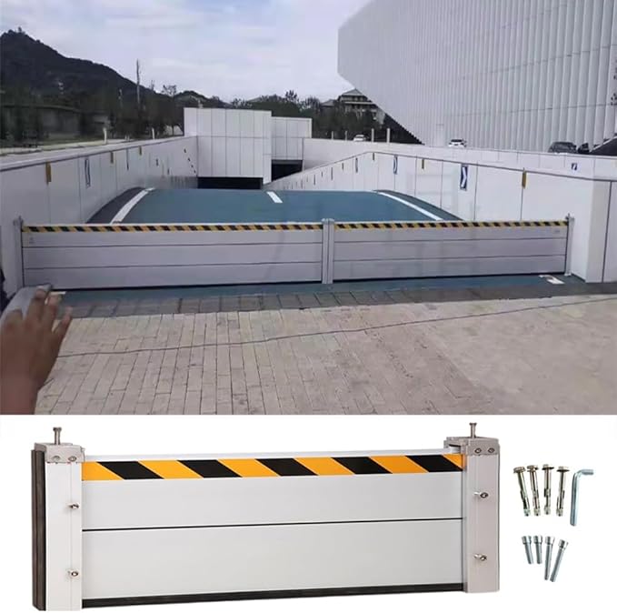 Reusable Aluminum Flood Barriers/Gates for Home Doors, 3/4/5/6/7/8/9/10/11/12/13ft Long Flood Prevention Barrier Water Stopper Shield for Outside/Indoor/Garage Door/Basement/Patio(H 1.3ft(40cm