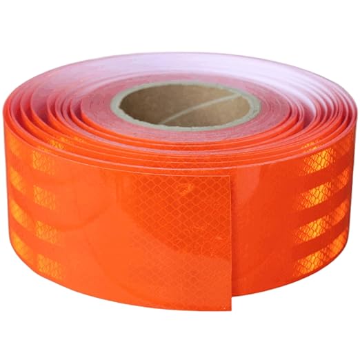 Non Fading Reflective Tape Orange Outdoor Waterproof 3 inch Wide, High Visibility Safety Warning Reflector Sticker Strips (168 feet)