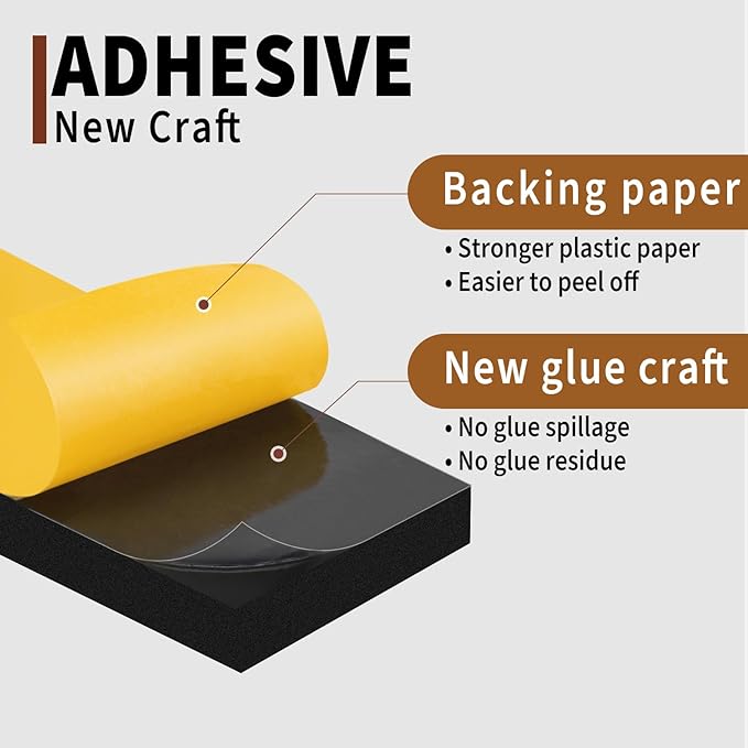 Yotache Neoprene Rubber Foam Tape 1 Inch Wide x 1/16 Inch Thick (New Adhesive Craft), High Density Close Cell Foam Strips Gasket for Door Insulation, 33 Ft Length