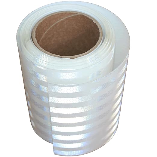 Non Fading Reflective Tape White Outdoor Waterproof 6 inch Wide for Truck, High Visibility Safety Warning Adhesive Strips (10 feet)