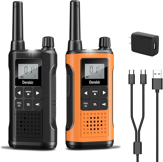 Walkie Talkies Long Range for Adults-2 Pack Rechargeable Walkie Talkies 22 FRS Channels 2-Way Radios with NOAA Weather Alert,VOX,Flashlight and 1500mAh Li-ion Battery for Family Camping Hiking