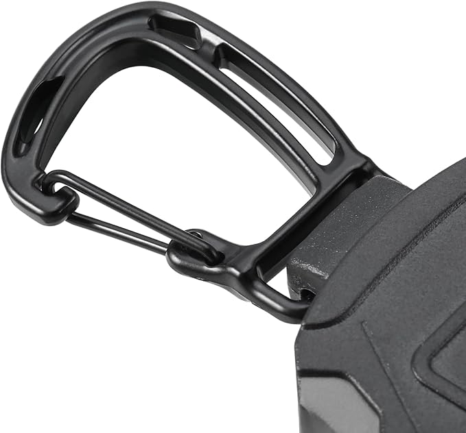 2 Pack Retractable Keychain Heavy Duty Carabiner Badge Holder, Tactical ID Badge Reel with 32” Steel Retractable Cord, 8.0 OZ