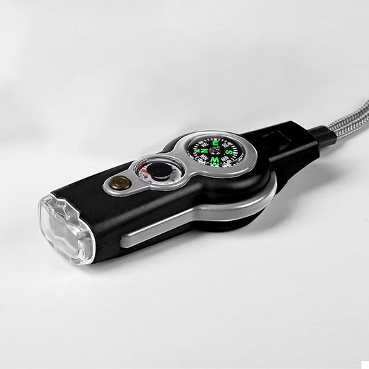 Emergency Survival Function Whistle, Outdoor Multifunctional Tool Safety Whistle with Lanyard, Ideal for Kayaking, Boating, Hiking, Camping, Climbing, Hunting, Fishing, Rescue Signaling