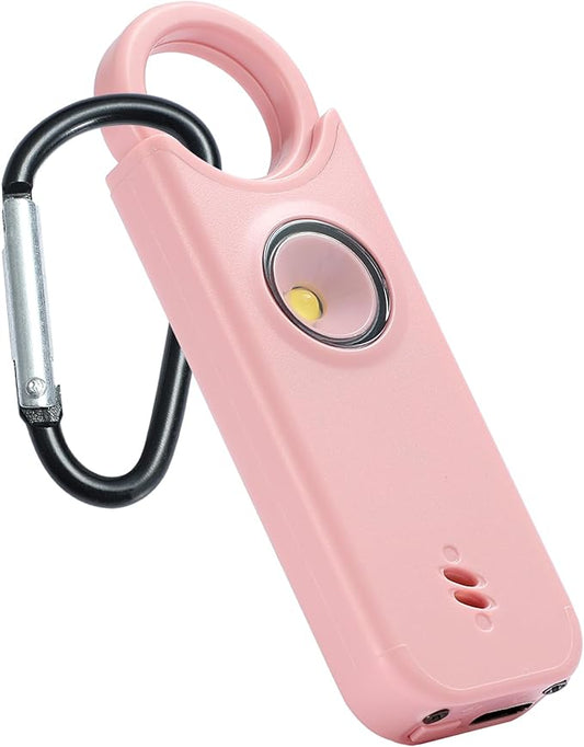 Personal Safety Alarm - 135dB Ultra Loud Siren with LED Strobe Light, USB-C Rechargeable, Compact Keychain Alarm for Women/Men, Emergency Flashlight & Vibration Alert(Pink)