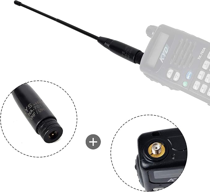 HYS NA-701 Walkie Talkie Antenna Dual Band 2meter 70cm Two Way Radio Replacement Antenna with SMA Male Connector for Wouxun KG-UV6D KG-UV8D TYT UV380 UV8000E Yaesu VX-6R FT-3DR FT-60R Handheld Radios