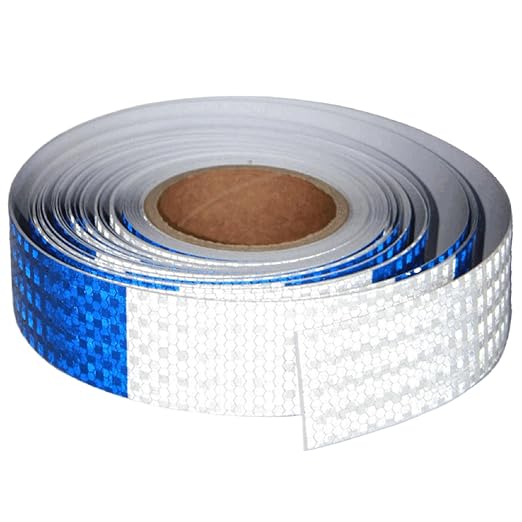 Reflective Tape Blue White 2 Inch x 168 Feet, Outdoor Waterproof Warning Reflector, Night Safety Stickers for Car Bicycles