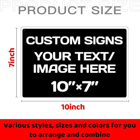 Aluminum Weatherproof Metal Signs - Custom Text & Picture, Multiple Sizes, Black & White Traffic Regulation Signs