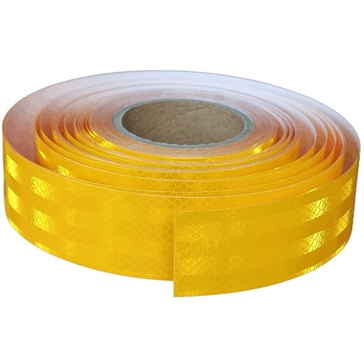 Non Fading Reflective Tape Yellow 2 inch Wide, Outdoor Waterproof High Visibility Safety Warning Adhesive Stickers Strips (166 feet)