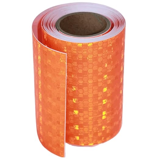 Orange Reflective Tape Outdoor Waterproof 4 inch, High Visibility Industrial Marking Tape, Safety Adhesive Stickers (11 feet)