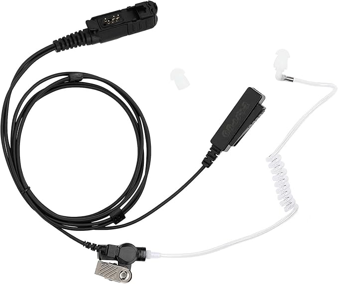 Two Way Radio Earpiece Compatible with Motorola XPR 3000 3000e 3300 3300e 3500 3500e Walkie Talkie Acoustic Tube Headset with Mic PTT