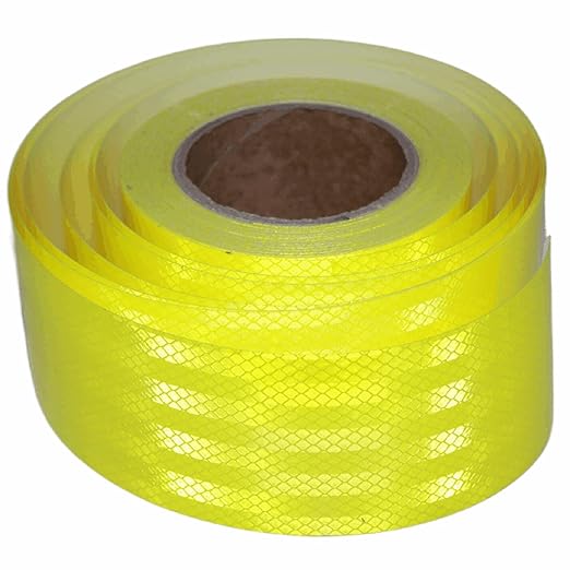 Non Fading Reflective Tape Fluorescent Yellow Outdoor Waterproof 3 inch, High Visibility Warning Industrial Marking Tape (66 feet)