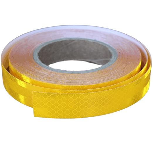 Yellow Reflective Tape 1 inch Wide for Trucks, Outdoor Waterproof High Visibility Safety Warning Reflector Sticker Strips (68 feet)
