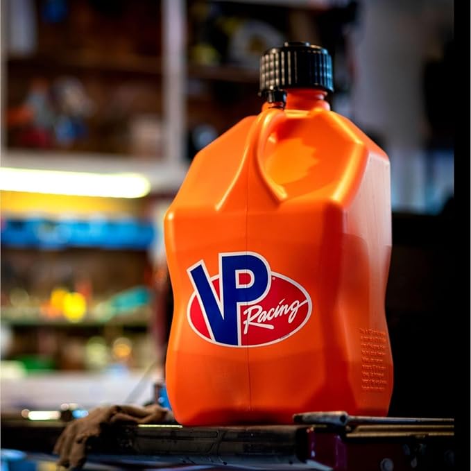VP Racing Utility Container 5.5 Gallon - 4 Pack With 4 Deluxe Hoses and a Get Bent Hose Bender (Orange, 4 Pack)