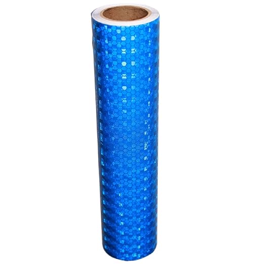 Industrial Reflective Tape Blue 10 inch Wide, Outdoor Waterproof High Visibility Safety Warning Adhesive Reflector Strips (10 feet)