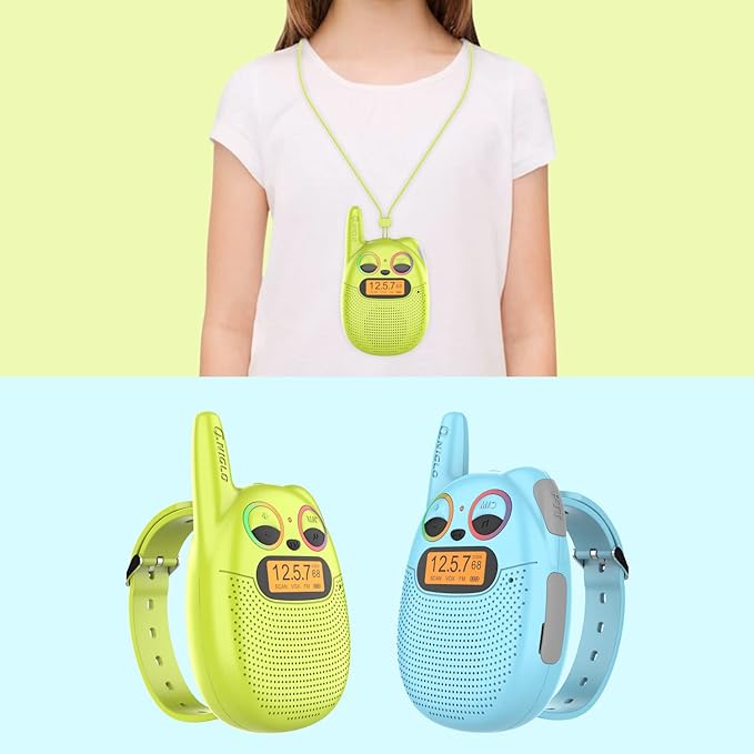 Qniglo Walkie Talkies for Kids 3 Pack, 22 Channel 2 Way Radios Walkie Talkies Toys Christmas Birthday for Boys Girls 3-12, Cute Pink Walke Talkie Camping Hiking Adventures