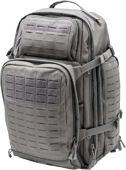 LA Police Gear LAPG Atlas 72 Hour Tactical Backpack for Men & Women, Large Bug Out Bag with MOLLE System, Hiking Hunting Combat Backpack, Grey