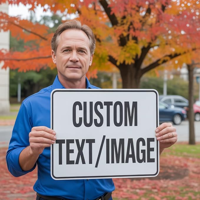 Custom Metal Outdoor Sign, 18x14 Inch Rust-Free Aluminum, Reflective Option Available. Ideal for Home, Office, Business, Garden, Workplace Use. Single/Double Sided Designs.
