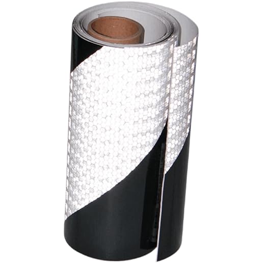 Reflective Tape Black White 8 inch X 11 feet, Outdoor Waterproof High Visibility Hazard Conspicuity Safety Industrial Marking Tape