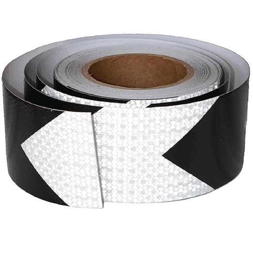 Reflective Tape Black White 3 inch Wide for Automobile, Outdoor Waterproof High Visibility Safety Warning Adhesive Strips (66 feet)