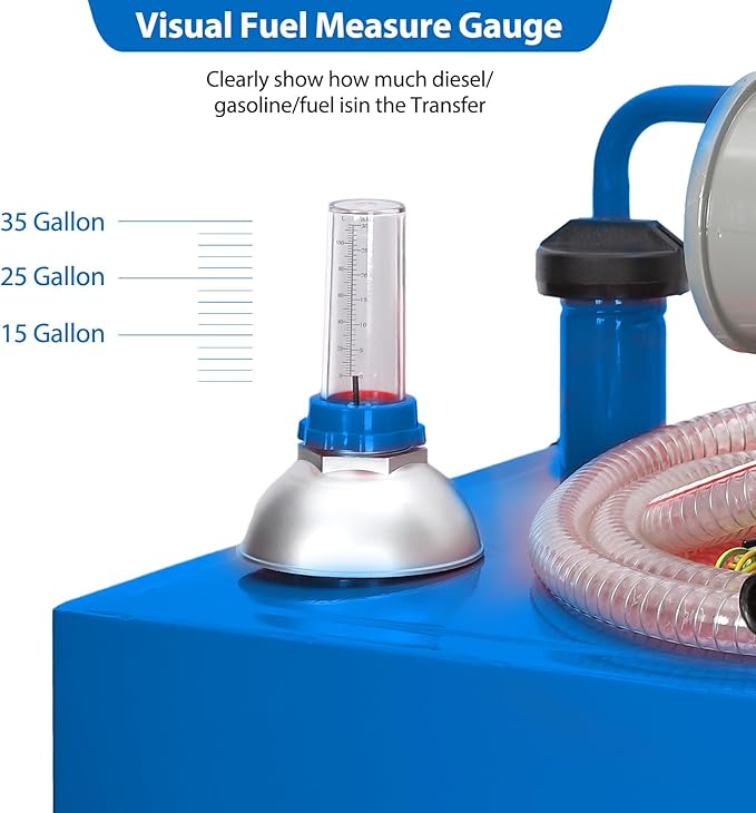Upgraded 30 Gallon Fuel Caddy, Manual Hand Pump & Easy-Roll Wheels, Heavy-Duty UV-Resistant Steel Tank for Gas & Diesel, Portable Fuel Storage for Tractors, Mowers, Boats