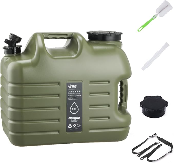 6.6 Gallon Camping Water Jug,Camping Water Container with Spigot,BPA Free, Large Capacity Water Tank,Leak-Proof Emergency Water Storage Containers for Outdoor Camping, Hiking, Picnic
