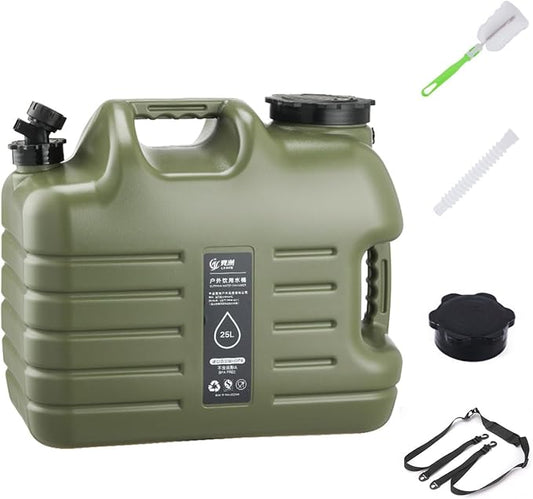 6.6 Gallon Camping Water Jug,Camping Water Container with Spigot,BPA Free, Large Capacity Water Tank,Leak-Proof Emergency Water Storage Containers for Outdoor Camping, Hiking, Picnic