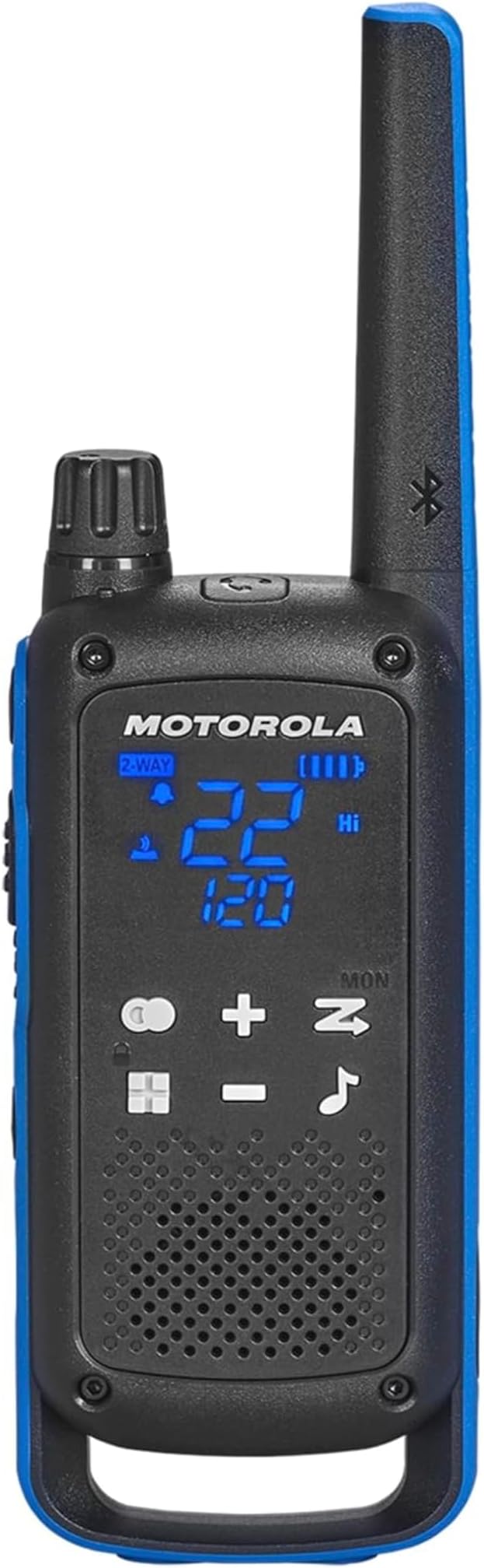 Motorola Solutions, Talkabout T802, Portable FRS Two Way Radio 10 Pack Walkie Talkies Blue/Black 22 Channels Bluetooth Capable Rechargeable Location Sharing 10 Radios