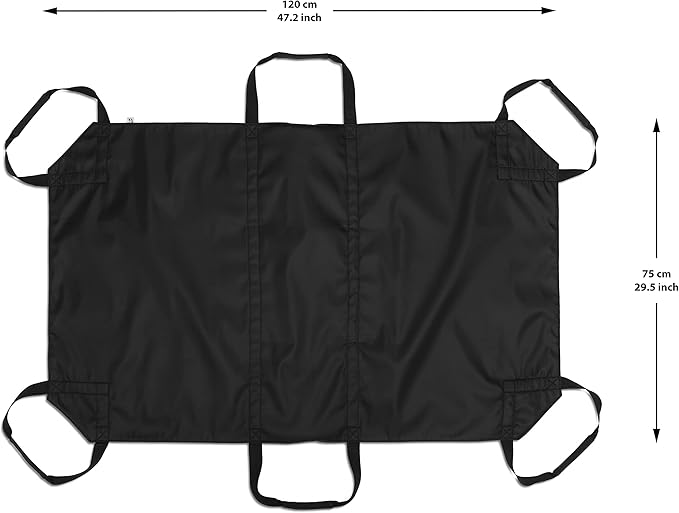 Transport Stretcher for Dogs - Animal Emergency Transport Carrier with Buckled Adjustable Safety Strap - Complete with Collapsible Dog Bowl