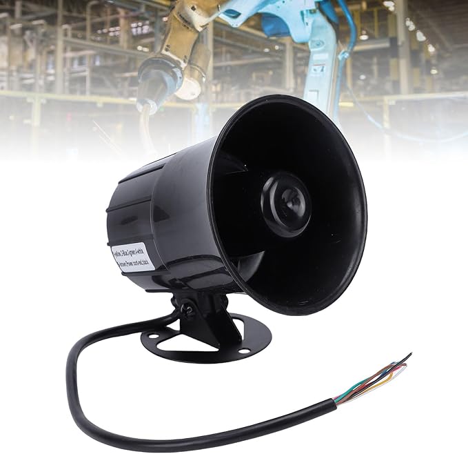 Wired Alarm Siren Horn, Compact PA Megaphone Speaker, 120dB High Volume Security Siren Horn Megaphone Speaker, Support MP3 Play, for Emergency Vehicles, Marine, Industrial