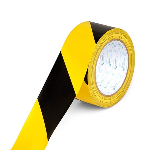 Blue Summit Supplies 3 Rolls Floor Marking Tape, Safety Black and Yellow Stripe, Hazard Tape for Caution and Aisle Marking, 2 inch x 108 feet, 3-Pack