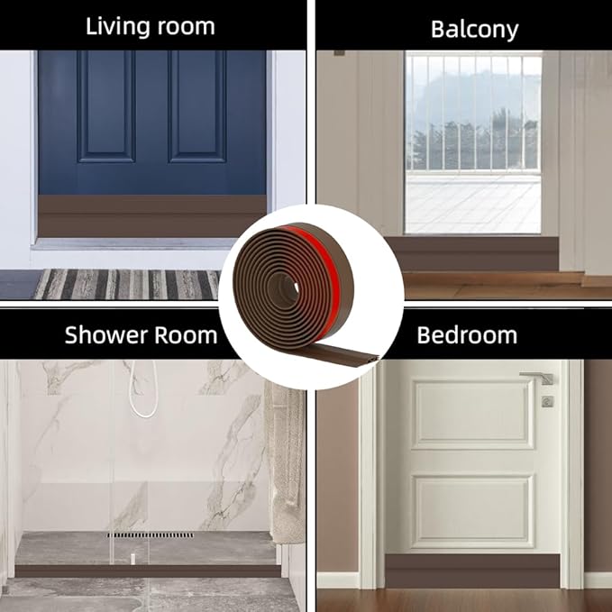 Door Draft Stopper for Bottom of Door, Adjustable Weather Stripping Door Seal for Cold Insulation, Under Door Sweep for Exterior & Interior Doors, Door Bottom Seal Blocker Noise (78inch,Brown)