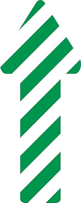5S Location Marking Arrow- Durable Laminated LSE (Low Surface Energy) Arrow Shaped Floor Marker by Graphical Warehouse- 5S Safety and Security Signage (5x2.5", Green/White, 100)