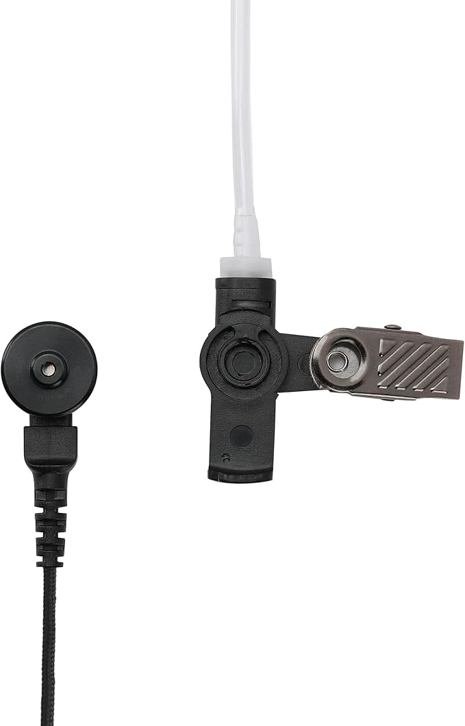 Two Way Radio Earpiece with PTT Compatible with Motorola CLS1110 CLS1410 CP185 CP200 CP200D Walkie Talkie 2 Pin Surveillance Headset with Mic Reinforced Cable (1 Pack)