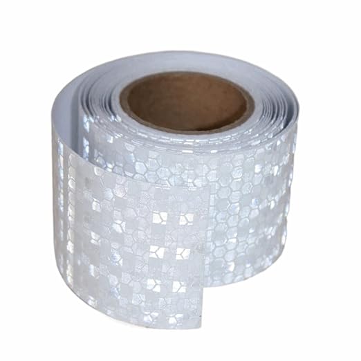 White Reflective Tape Outdoor Waterproof 2 inch, High Visibility Warning Industrial Marking Tape,Safety Stickers (11 feet)