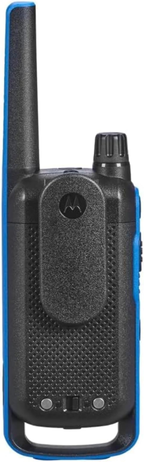 Motorola Solutions Talkabout T802 Portable FRS Two Way Radio 2 Pack Walkie Talkies Blue/Black 22 Channels with 2 PTT Surveillance Earpieces